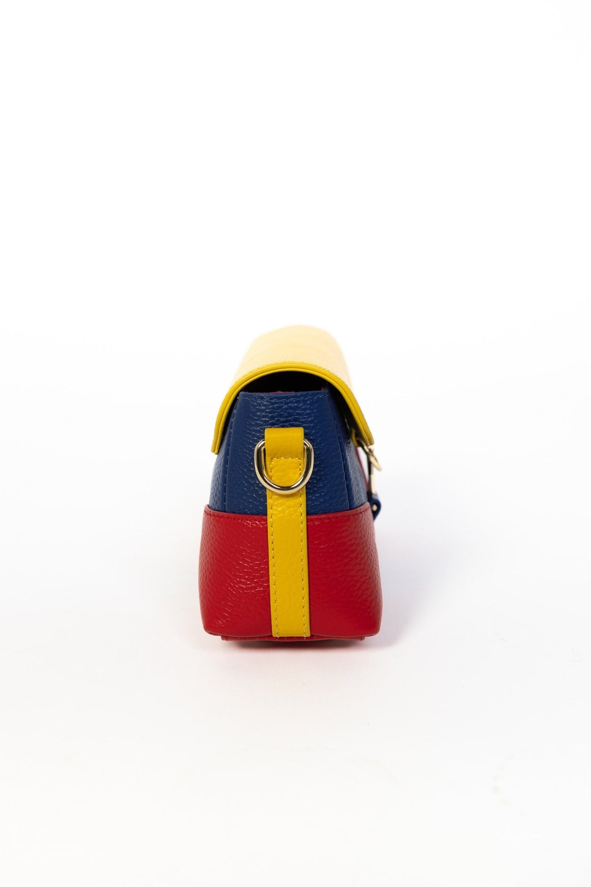 Sac Cartagena Maison HOYOS, cuir tricolore moutarde, marine et rouge